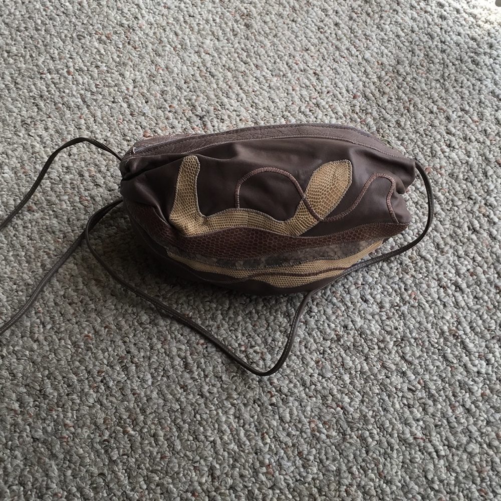 Carlos Falchi leather & skin handbag